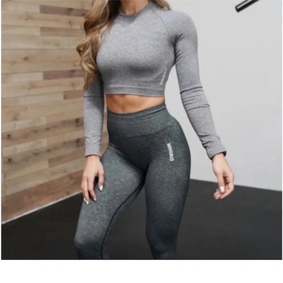 Gymshark Adapt Seamless Leggings - Black Grey vp. - Picture 2 of 6